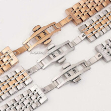 (22mm, silver) Curved End Solid Stainless Steel Watch Band for Tissot Butterfly Buckle Strap 14/16/18/19/20/21/22mm Universal Metal Wristband