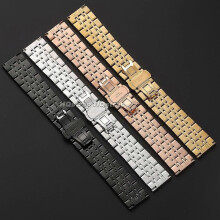 (16mm, rose gold) Curved End Solid Stainless Steel Watch Band for Tissot Butterfly Buckle Strap 14/16/18/19/20/21/22mm Universal Metal Wristband