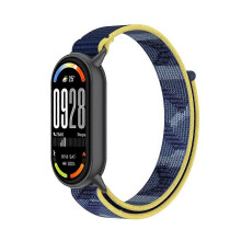 (Blue) Wrist Strap Compatible For Xiaomi Smart Band 10 / 9 / 8 Magic Tape Nylon Loop Watch Band