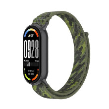 (Green) Wrist Strap Compatible For Xiaomi Smart Band 10 / 9 / 8 Magic Tape Nylon Loop Watch Band
