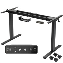 AREBOS Electric Height Adjustable Desk Frame | Dual Motor | Memory | LCD Display | Black