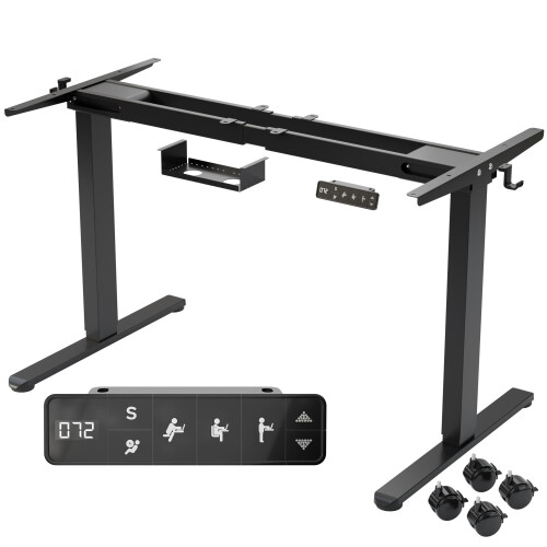 AREBOS AREBOS Electric Height Adjustable Desk Frame | Dual Motor | Memory | LCD Display | Black