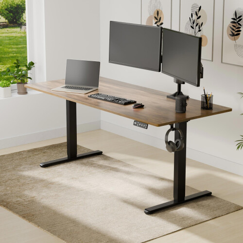 AREBOS AREBOS Electric Height Adjustable Desk Frame | Dual Motor | Memory | LCD Display | Black 1