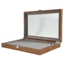 12 Grid Walnut Pen Storage Holder Pen Case Wear-Display Student Gift Anti Dust-Rectangle Fountain Box Pen-Collection