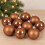 10 Caramel Brown Glass Baubles Christmas 1