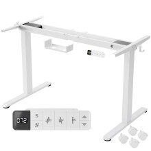 AREBOS Electric Height-Adjustable Desk Frame | Dual Motor | Memory | LCD Display | White