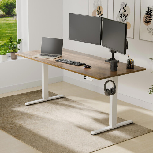AREBOS AREBOS Electric Height-Adjustable Desk Frame | Dual Motor | Memory | LCD Display | White 1
