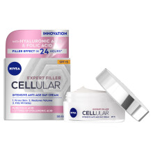 NIVEA Hyaluron Cellular Filler Anti-Age Day Cream SPF 15 (50ml), Anti Wrinkle Cream with Hyaluronic Acid, Anti Aging Face Cream, Day Cream for Women