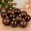 10 Espresso Brown Glass Baubles Christmas 5