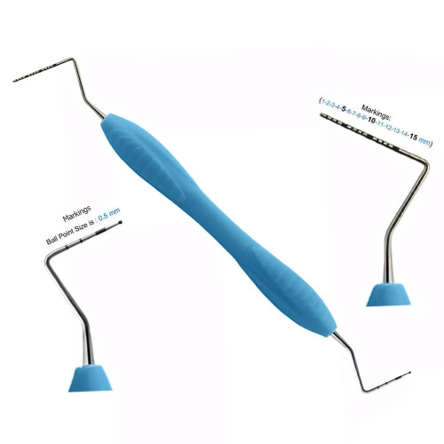 Dental Periodontal UNC15/Who Probe - Blue Silicone Handle