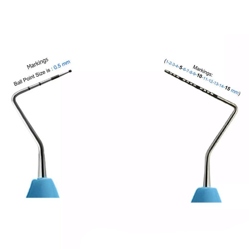 Dental Periodontal UNC15/Who Probe - Blue Silicone Handle 1