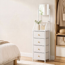 Levede Chest Of Drawers Mirror Dressing Table Vertical Storage Bedroom White