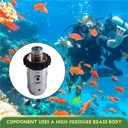 Scuba First Stage Regulator Metal Underwater Equipment, Inflation Connector with G5/8 Thread 2