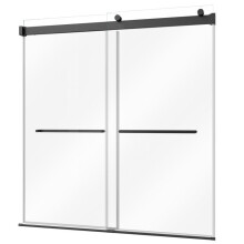Porta Doccia Scorrevole 1524x1524 mm-Duoku-Senza Cornice, Vetro Temperato Trasparente 8 mm con Trattamento Nano, Finitura Nera