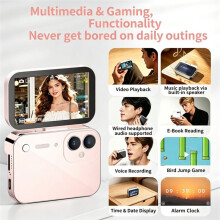 D28S Digital Camera 3-Inch Flip Screen Recorder 64MP Dual Lens 4K Video Recorder with Lanyard 16X AF/MF Camera B