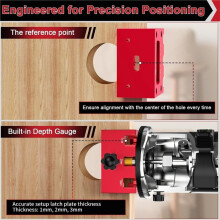 Türverriegelungs-Mortise-Werkzeug für Router, Aluminiumlegierung Türverriegelungsschablonen-Kit Geeignet für 1-3/8" & 1-3/4" Dicke Holztüren