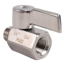 Vanne à Boisseau SphéRique en Acier Inoxydable 304 de 1/4 Pouce, Filetage Femelle NPT X Mâle NPT, Vanne D'ArrêT