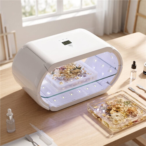 Enhanced Uv Light for Resin-Two-Sided with Digital Display Timer 48 LED Uv Resin Light,Foldable Uv Resin Curing EU Plug 1