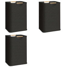 3X Clothes Hamper 80L Foldable with Handles Waterproof Liner Laundry Basket Organizer Large Capacity