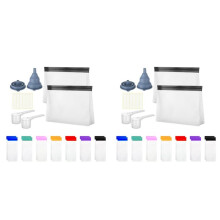 2X Protein Powder Travel Container Set Single Dose Reusable Powder Supplement Packets with Funnels,Spoons and Labels