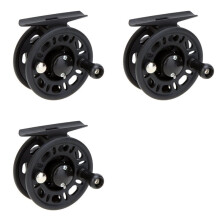 3X Plastic Fly Reel River Fishing Fly Fishing Stream Left / Right Exchange Possible (Reel Diameter 42 mm)