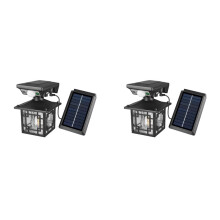 2X Solar Wall Lanterns Outdoor Waterproof Motion Sensor Wall Lights Fence Light with 3Modes Exterior Wall Light JD-1579A