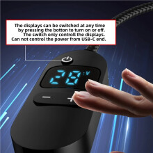 3X USB C to Jack 140W Power Cable Type C USB-C Input to 20V 15V 12V 9V 5V 5.5x2.5mm Output Power LED Display