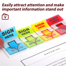 2500pcs Sign Here Stickers,Labels Stickers Adhesive Sign Here Tabs Sign Post Here Flags (4 Colors)