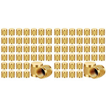 120Pcs 1/4 Flare Cap Round Brass Fittings Caps W/O Cap HVAC Valve Caps for Home Industrial Manufacturing Component