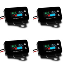 4X Monitor Batteria Impermeabile IPX7 con Staffa 7-100 V, Misuratore Batteria per Auto, Moto, , Cicalino, Allarme e Temperatura