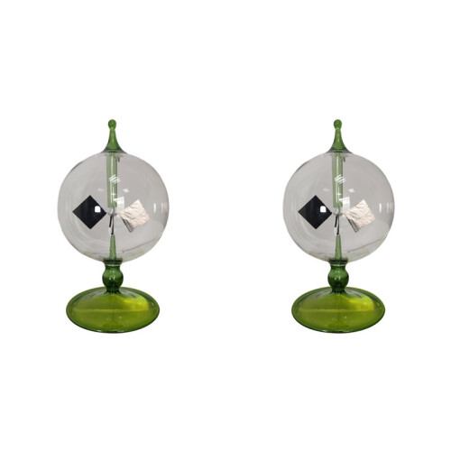2X 4 Blades Rotating Glass Windmill Solar Powered Crookes Radiometer Light Mill/Educational Teaching Study Tool C