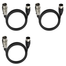 3X DIN 5 Pin to XLR 3 Pin Audio Cable for Match Music Instruments or Cables with MIDI or XLR DIN 5P Male to XLR Female