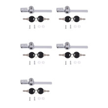 5X Display Case Lock Sliding Glass Door Ratchet Lock Security Glass Cabinet Lock with 10 Keys