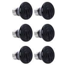 6X Lâmpada de Aquecimento Quente 50W E27 Pet Lâmpada Emissora Infravermelha de Cerâmica Preta Lâmpada Lâmpada Lâmpada Réptil 220-230V