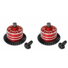 2X Metal Differential Case and Steel Differential Gear Set for ARRMA 1/10 2WD 4WD 3S 4S Red 37T -13T