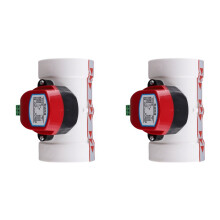 2X Plastic Motorized Damper PVC Check Valve Air Duct Volume Controller for Ventilation Pipe 220VAC 75mm