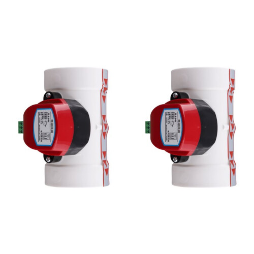2X Plastic Motorized Damper PVC Check Valve Air Duct Volume Controller for Ventilation Pipe 220VAC 75mm