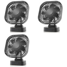 3X  Ventilador USB Recargable de Escritorio con Temporizador Ventilador Silencioso Portátil Plegable de 3 Velocidades y 7 Hojas para Oficina