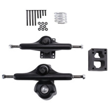2 Set 6.25Inch Meraki Surf Skate Truck Aluminium Alloy Land Surfskate Board Supply Rotatable Spring Bracket,Black