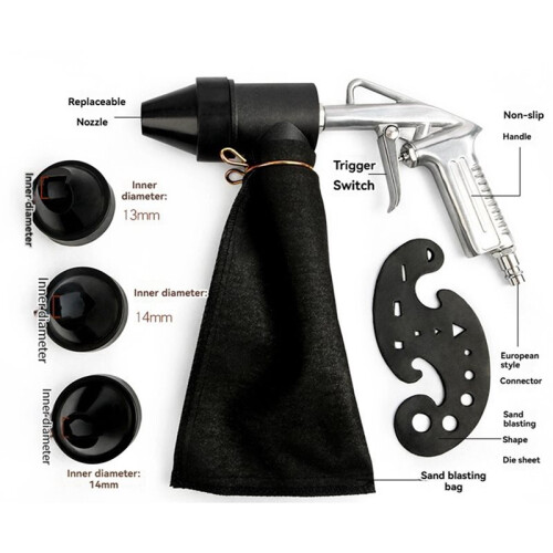 2X Pneumatic Sandblasting Tool Kit Sand Blasting Machine Set Versatile Sandblaster Handheld 2