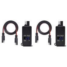 2X SAE to USB Adapter with Voltmeter Motorcycle Quick Disconnect Plug with Waterproof Dual USB Charger for Phone