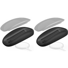 2X Mouse Charger for Magic Mouse 2 USB C Wireless Charging Support Ergonomic Grip&Mouse Base for Magic Mouse 2 Black