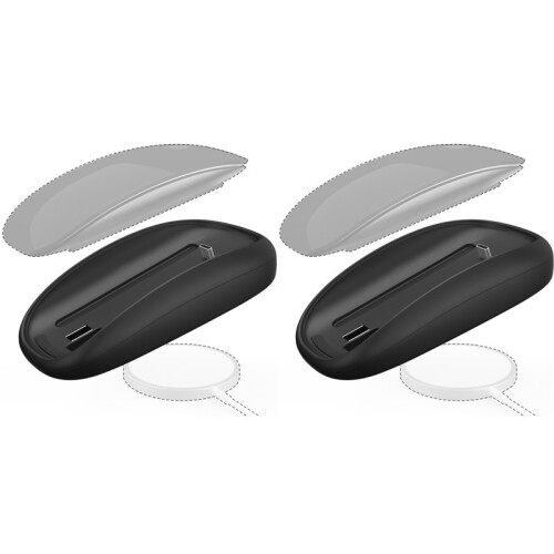 2X Mouse Charger for Magic Mouse 2 USB C Wireless Charging Support Ergonomic Grip&Mouse Base for Magic Mouse 2 Black