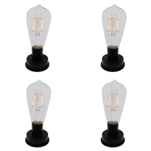 4Pc Solar LED Tungsten Filament Bulb Lamp 2800K Automatic Light Sensors Fence Night Lights for Garden Lamp(7cm)