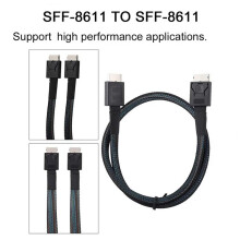 5X PCIE4.0 SAS Cable 24Gbps Oculink Data Extension Cable SFF-8611 to SFF-8611 Server Data Transfer (1m)