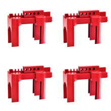 4X Valve Locking, Adjustable Valve Locking Device, Small, for 1/2Inch-2-1/2Inch Outer Pipe Diameter, Red