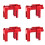4X  Valve Locking, Adjustable  Valve Locking Device, Small, for 1/2Inch-2-1/2Inch Outer Pipe Diameter, Red 1