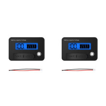 2X 8-30V LCD Digital Battery Voltmeter Capacity Indicator Lithium Acid Battery Voltage Tester TypeC Output,D