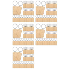250 Pieces Blank Wooden Key Tag Key Engraving Blanks Unfinished Wood Keychain Key Key Tags for DIY Crafts,Rectangle