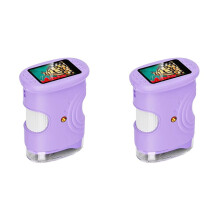 2 Set Handheld Microscope for Kids with 2In HD Screen 50-1000X Pocket Microscope Educational Birthday Gift